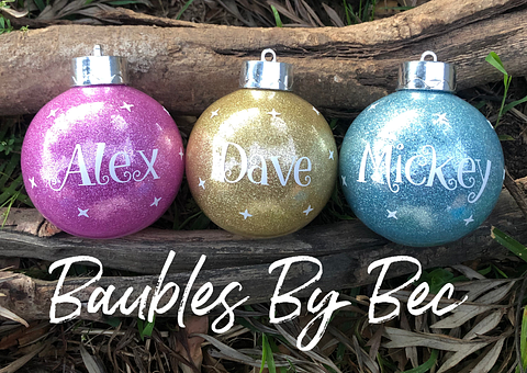 Personalised Christmas Bauble in Elf Font